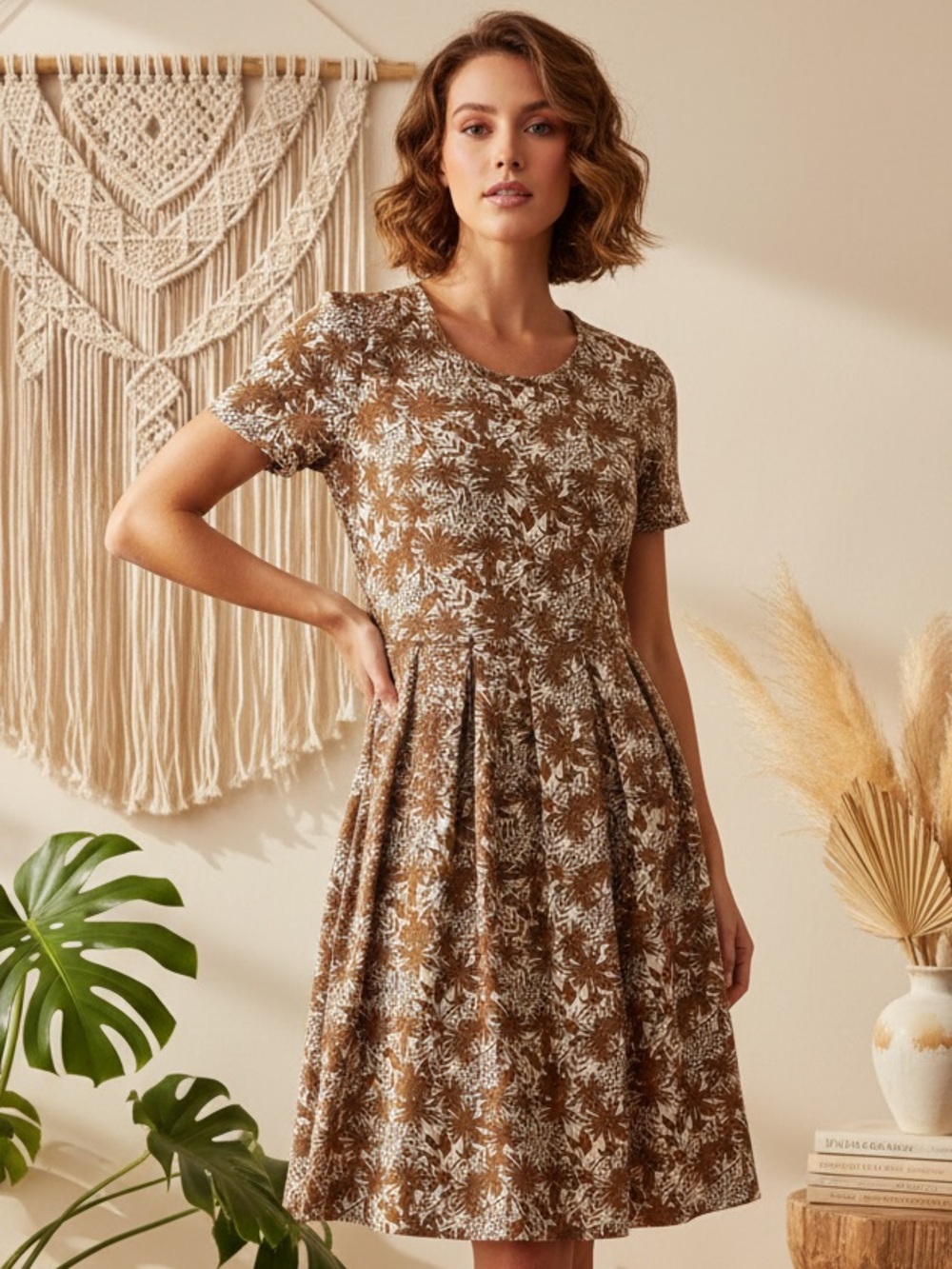 LuLaRoe • Amelia Fit-and-Flare Dress • Rare Print • Vintage • Jacquard Fabric